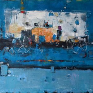 "Abstrakt Blau" -  Öl auf Leinwand, 90x120 cm, 2017 - 4.500 €