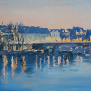 “The Seine before sunrise” – oil on canvas, 55x38 cm, 2023
