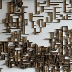 "Pappen" - Collage - Pappen auf Holz, 60 x 120 cm, 2019