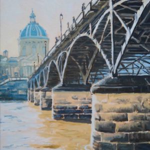 “Pont des Arts” – oil on canvas, 55x46 cm, 2022