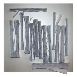 "Querschnitte" - Papier auf Holz, 56 x 57 cm, 2016