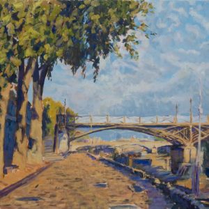 „Blick auf die Pont des Arts” – Öl auf Leinwand, 55x46 cm, 2022
