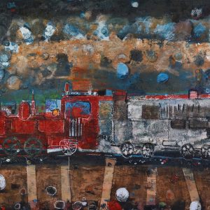 "Roter Zug" -  Öl auf Leinwand, 90x120 cm, 2017 - 4.500 €