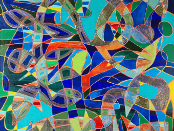 "LA CHOUETTE DE MINERVE" - 100 X 81 cm, Acrylic on canvas, 2024