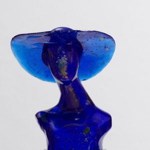 ¨Woman in Blue¨ - Technique with Glass, 22 x 18 X 17 inches, 2024