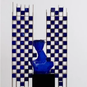 ¨Woman with blue Cubes¨ - Technique with Glass and Resin, 83 x 30 x 11 inches, 1/8, 2024