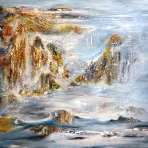 ¨Dreamscape Awakening¨ - Acrylic and Oil Mixed on Canvas, 60 x48 inches, 2024
