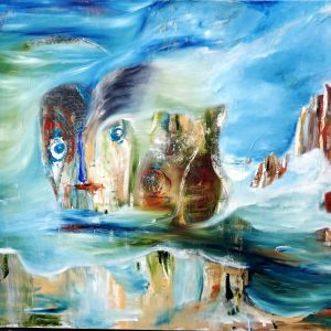 ¨Echoes of the Mind¨ - Acrylic and Oil Mixed on Canvas, 59 x48 inches, 2024