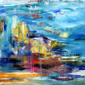 ¨The Blooming Current¨ - Acrylic and Oil Mixed on Canvas, 48x48 inches, 2025