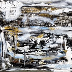 ¨Midnight Sun 1¨ - Acrylic and Oil Mixed on Canvas, 20 x 20 inches, 2024