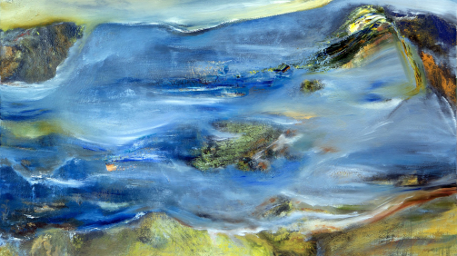 ¨Waves of Grace¨ - Acrylic and Oil Mixed on Canvas, 36 x 48 inches, 2024