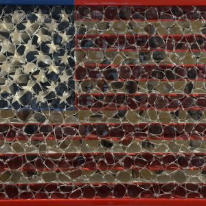 ¨US Flag (Red, White and Blue)¨ - 30 - 3/4 x 55 x 4 - 3/4 inches, Mixed Media