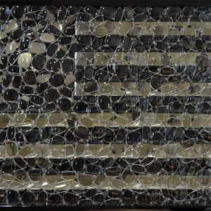 ¨US Flag (Black and White)¨ - 31 - 3/4 x 55 x 4 - 3/4 inches, Mixed Media