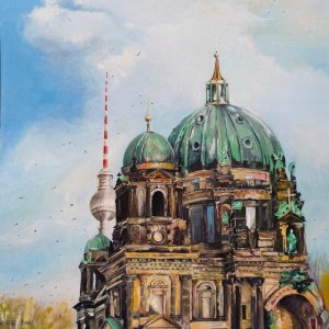 ¨Berliner Dom¨ - Mixed-Media on Canvas, 63X39 inches, 2020