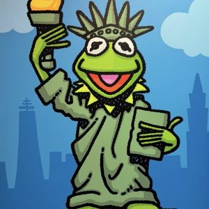 Liberty Kermit, 2024  Acrylic on Canvas  48 x 72 in.