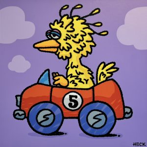 Big Bird Car, 2025  Acrylic on Canvas  36 X 36 in.