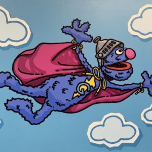 Super Grover, 2025  Acrylic on Canvas  48 x 72 in.