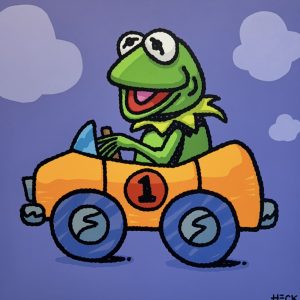 Kermit Car, 2024  Acrylic on Canvas  36 X 36 in.