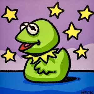 Kermit Rubber Duck, 2025   Acrylic on Canvas  24 x 24 in.