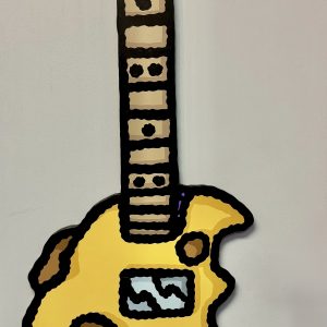 Cookie Guitar, 2025  Acrylic on Canvas  47 x 21 in.