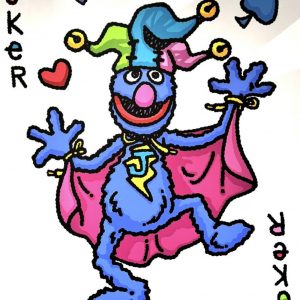 Joker (Grover Playing Card), 2025  Acrylic on Canvas  36 X 48 in.