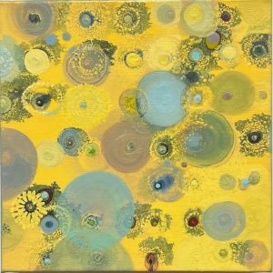 "Full" (IMG_2242 Yellow Square)  Oil paint on canvas, 12 x 12 inches, 2025