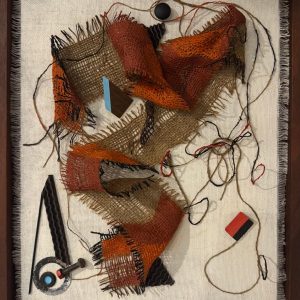 Untitled, 2025, Mixed media on panel, 11 x1 3 1/2 inches