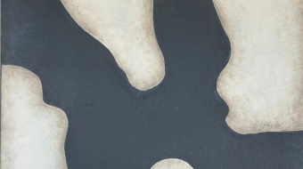 "Silent Bonescape" - Acrylics on canvas, 36 x 48 x 1.5 inches, 2025