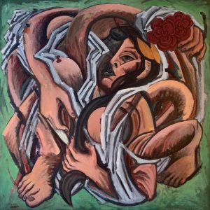 "The Ancient Woman" - Oil on canvas, 115×115 cm, 2025