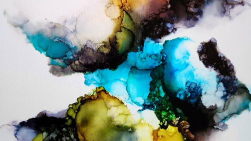 "Awakening" - Ink on Canvas, 90X70 cm, 2023