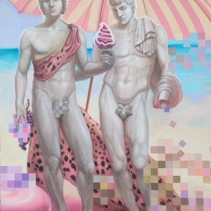 “Queer Pantheon” – Oil, Acrylic on Linen Canvas, 52×35 inches, 2025