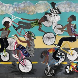 “Birth of a Cool” – Acrylic and Collage on Canvas, 24 x 30 inches, 2024