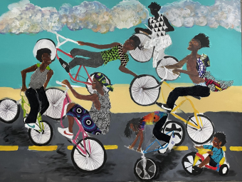 “Birth of a Cool” – Acrylic and Collage on Canvas, 24 x 30 inches, 2024