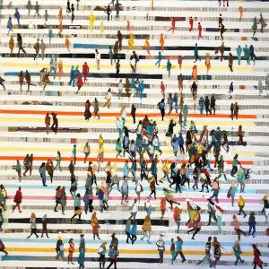 “CROSSING LINES” - Oil on canvas, 100 × 80 cm/39x31 inches, 2023