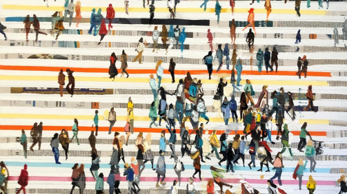 “CROSSING LINES” - Oil on canvas, 100 × 80 cm/39x31 inches, 2023