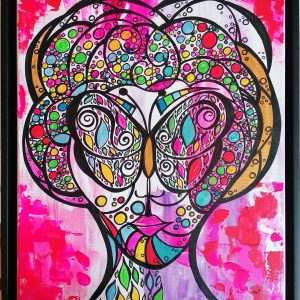 “LADY BUTTERFLY” – Acrylic and marker on canvas, 60 × 50 cm/24x20 inches, 2026