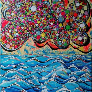 “OCEAN” –  Acrylic and marker on canvas, 80 × 60 cm/ 31x24 inches, 2026