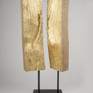 “ Inner 3D” - Oak and gold leaf on metal base, H.45 x W.37 x D.14 cm, 2026