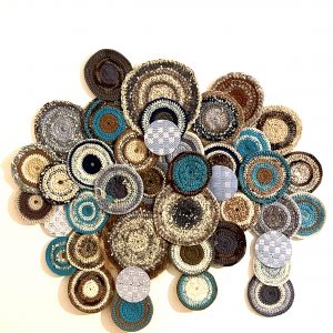 “Longings 3” - Woven paper Crocheted wool (mostly pre-loved), 65x60 cm, 2026