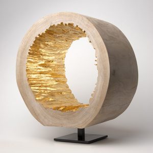 “Bang ! Big One” - Oak wood and gold leaf, H.97 x W.20 x D.20 cm, 2016