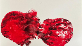 "Puberty Exploited” - Body Imprint Art / Washable paint on paper, Artwork Size: 11 × 14 inches,  Framed Size: 22 × 18 inches, 2025