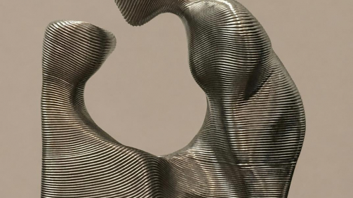 “Mother & Child: Arrival” - Resin & Silver Paint, 54X48X30 inches, 40 lbs, 2025