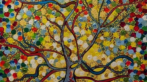 “WISH TREE / HIGHLIGHTS OF NEW YORK” - Acrylic and marker on canvas, 80x60 cm, 2026