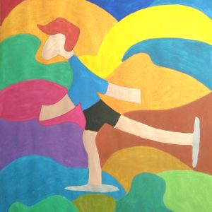 „Ice Skater “– Acrylic on Canvas, 60x40 cm/ 24x16 inches, 2023