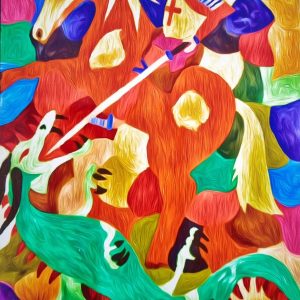 “Dragon slayer” - Oil on Canvas, 60x40 cm/ 24x16 Inches, 2025