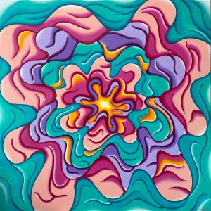 “Vision” - Acrylic on canvas, 105 x 105 cm including frame, 2025