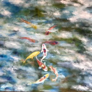 “Koi fish” -  Oil on Canvas, 92x122 cm, 2022