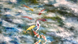 “Koi fish” -  Oil on Canvas, 92x122 cm, 2022