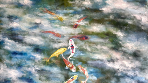 “Koi fish” -  Oil on Canvas, 92x122 cm, 2022