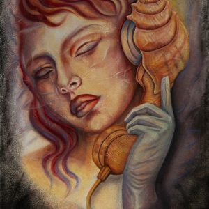 “The Gesture of Listening” - Mixed Media on Wood Panel (Acrylic, Oil Paint, Ink, Sand, Gesso, Glazing, and Mixed-Media Applications on Wood Panel), 48×36 inches, 2026